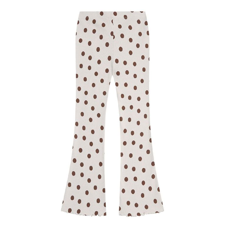 Young Original Printed Rib Flare Leggings, Brown Light, hi-res
