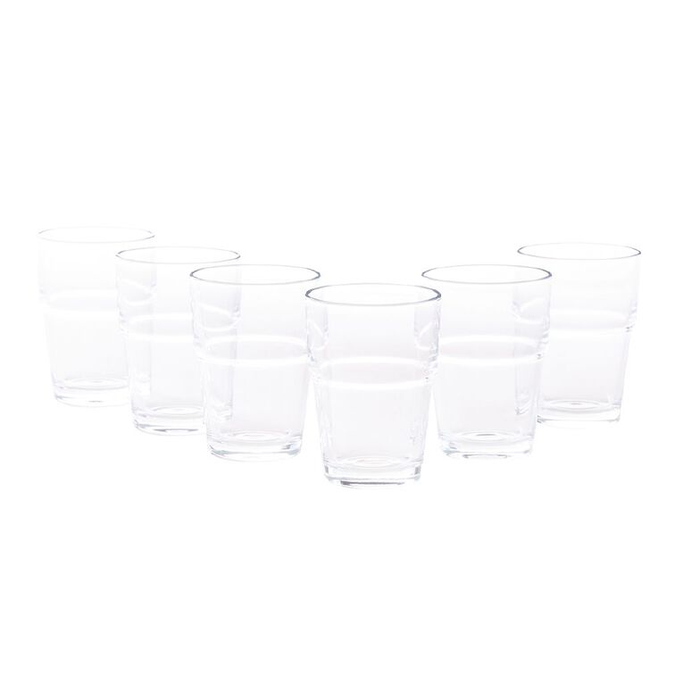 Living & Co Stockholm Tumbler 200ml Clear 6 Pack, , hi-res