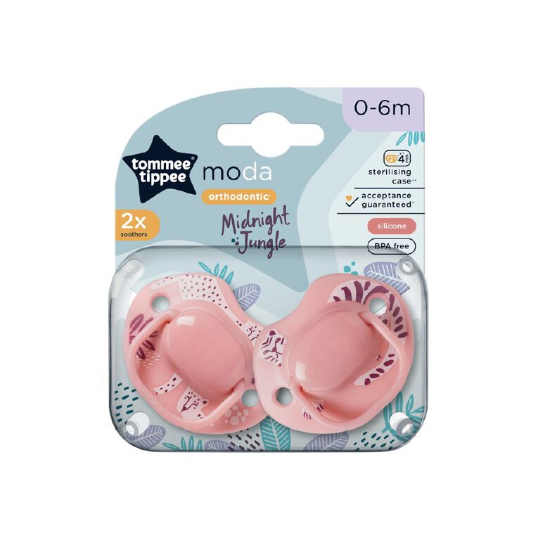 Tommee Tippee Closer to Nature Silicon Soother 0-6 Months 2 Pack, , hi-res