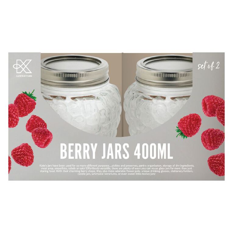 Kate's Kitchen Preserving Berry Jar 2 Pack Clear 400ml, , hi-res