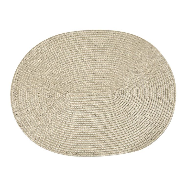 Living & Co Woven Placemat Oval Sand Natural, , hi-res