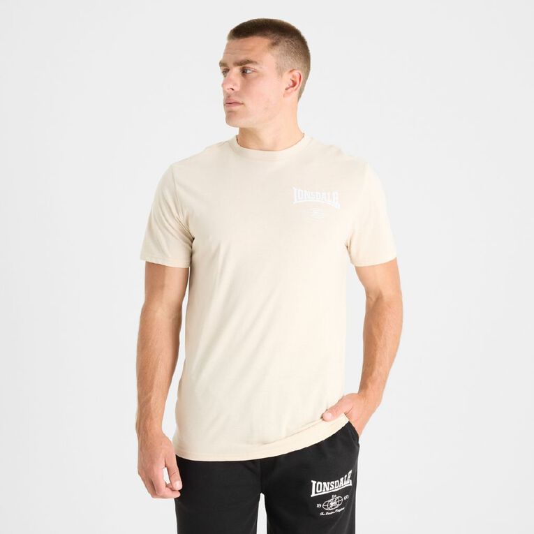 Lonsdale Men's Graphic Tee, Cream, hi-res