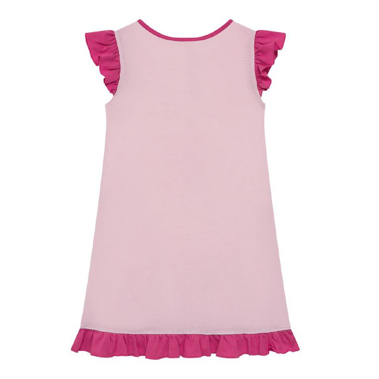 H&H Girls' Frill Knit Nightie, Pink Light, hi-res