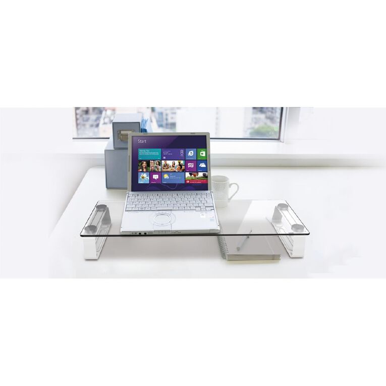 Bracom Universal Tabletop Monitor Riser Glass Top, , hi-res