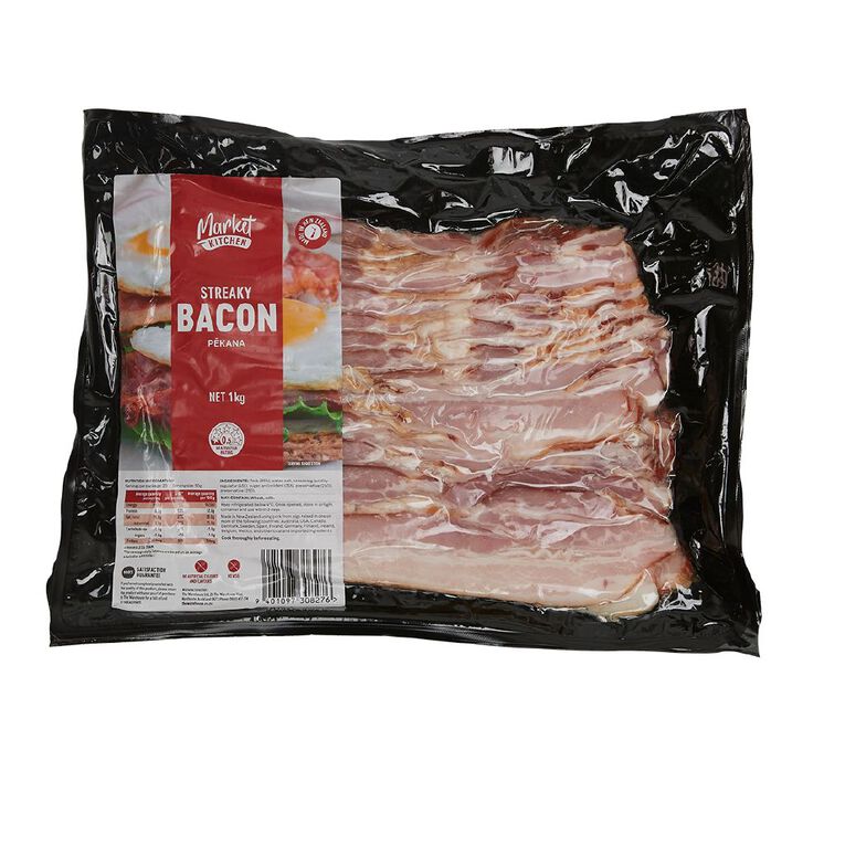 Market Kitchen Streaky Bacon 1kg, , hi-res