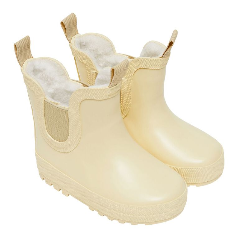 Young Original Junior Kids' Lined Rubber Ankle Gumboots, Yellow Light, hi-res
