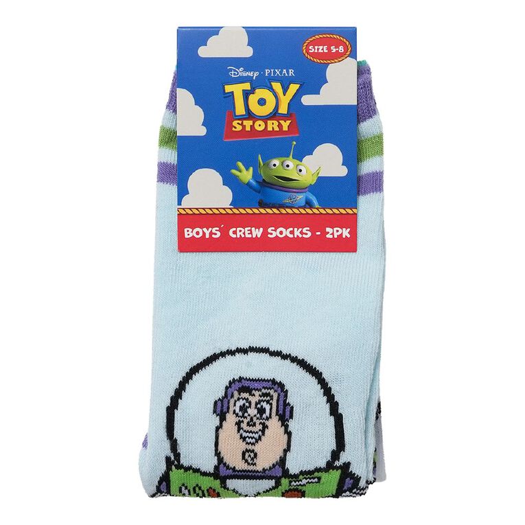 Toy Story Kids 'Crew Socks 2 Pack, Green Light, hi-res