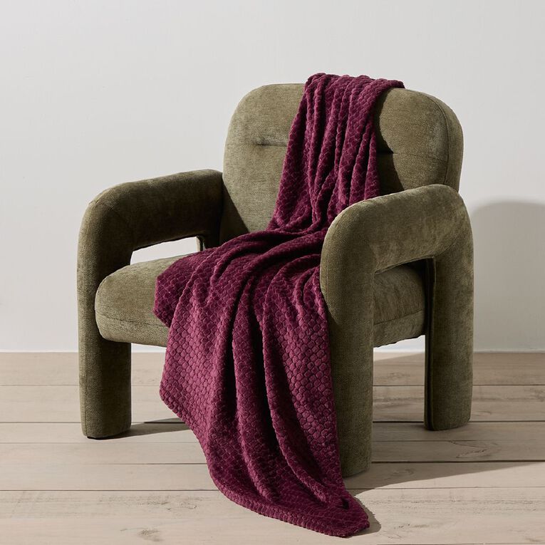 Living & Co LThrow Honeycomb Pink Dark 127cm x 152cm, , hi-res