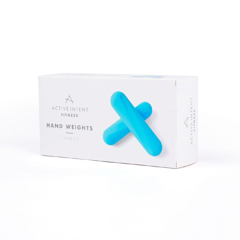 Active Intent Fitness Silicone Hand Weights 1.5kg Blue 2 Pack, , hi-res