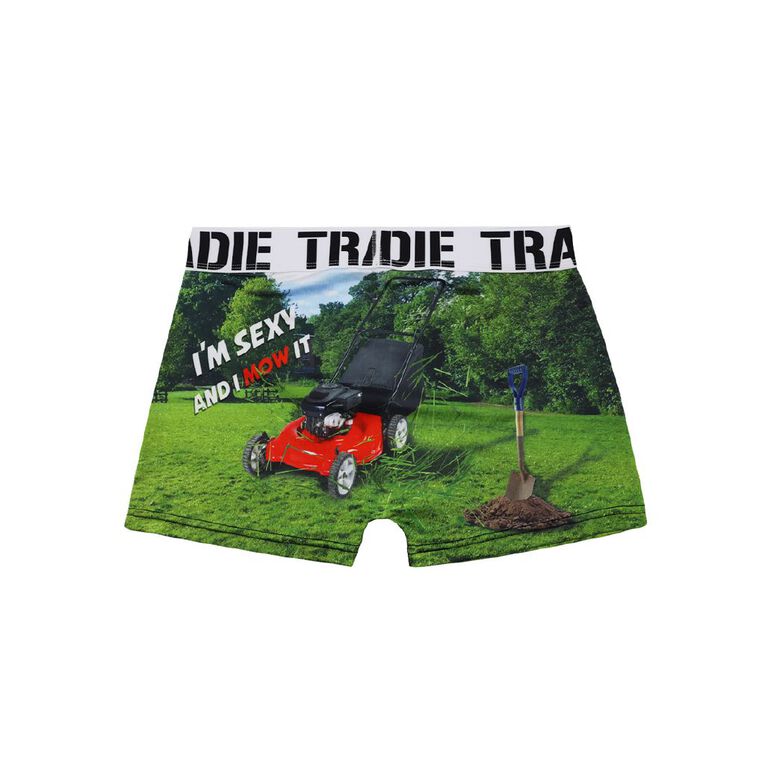 Tradie Men's Work N Surf Photo Trunks, Green, hi-res