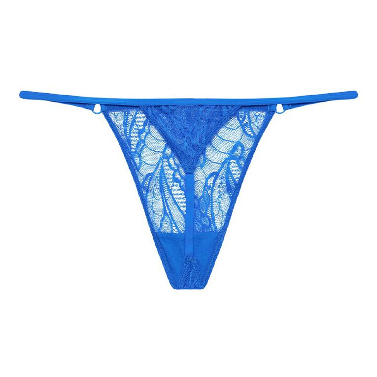 H&H Women's Ava Lace G-string, Blue Mid, hi-res