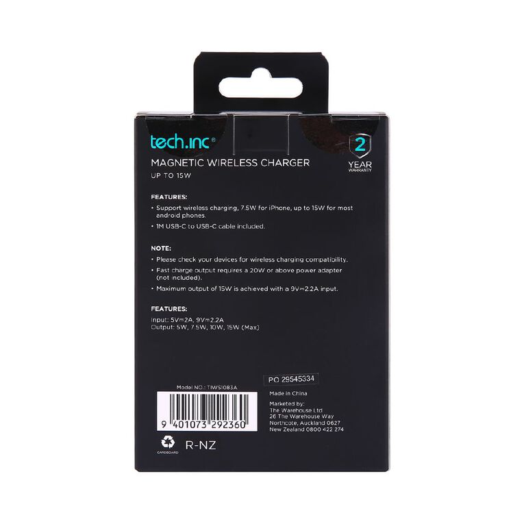 Tech.Inc 15w Magnetic Wireless Charger TIWS1083A, , hi-res