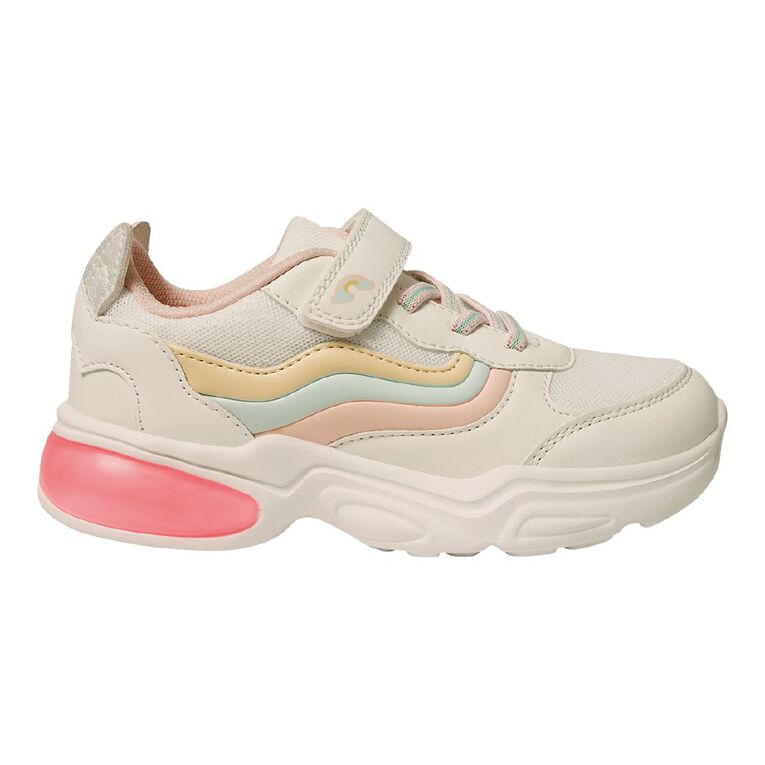 Active Intent Senior Kids' Kitty Light Up Sneakers, White, hi-res