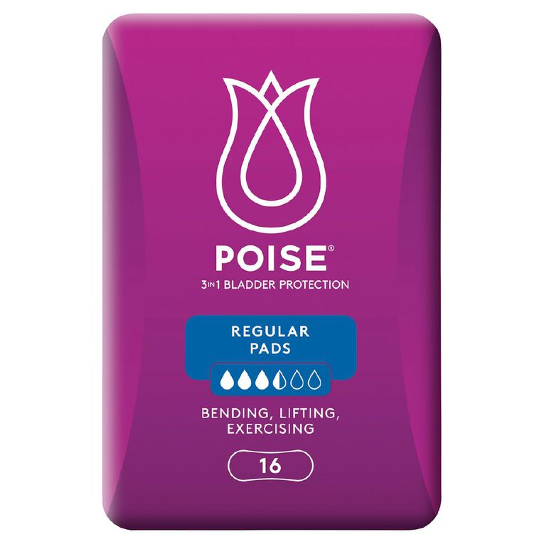 Poise Regular Pads 16 Pack, , hi-res