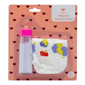 Baby Doll Nappy & Bottle