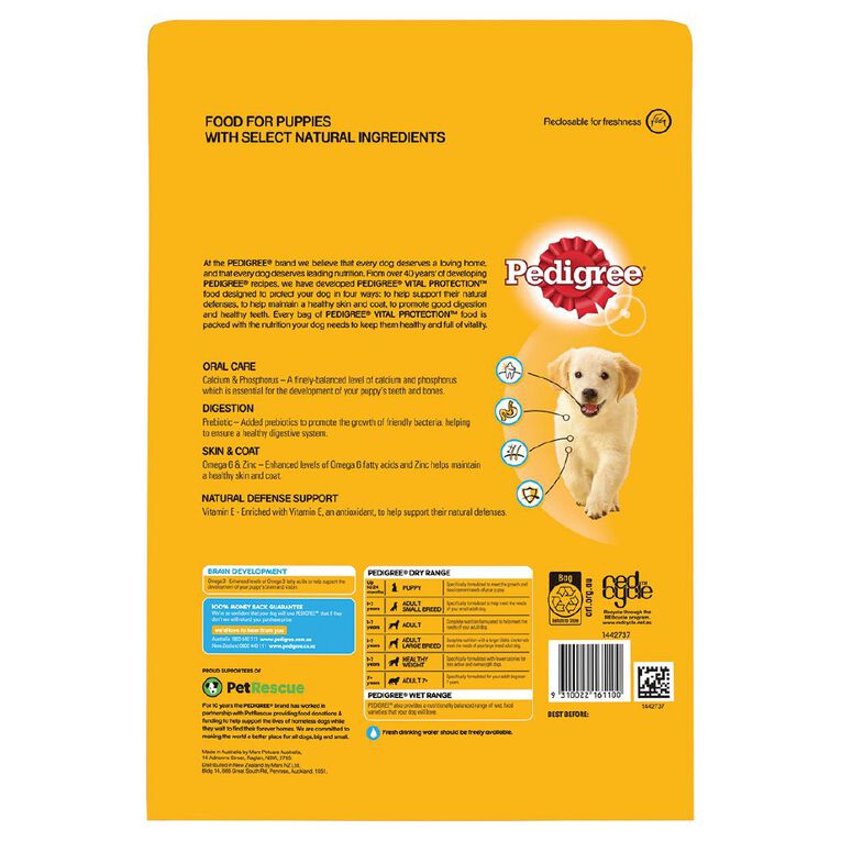 Pedigree Puppy Dry Dog Food Chicken & Rice Bag 2.5kg, , hi-res