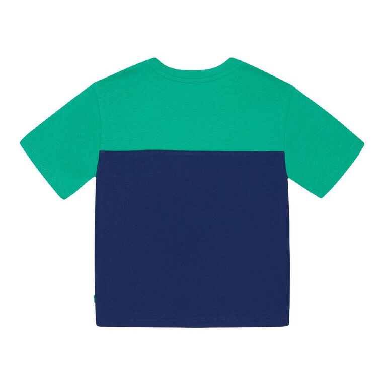 Young Original Short Sleeve Panel Tee, Blue Dark, hi-res