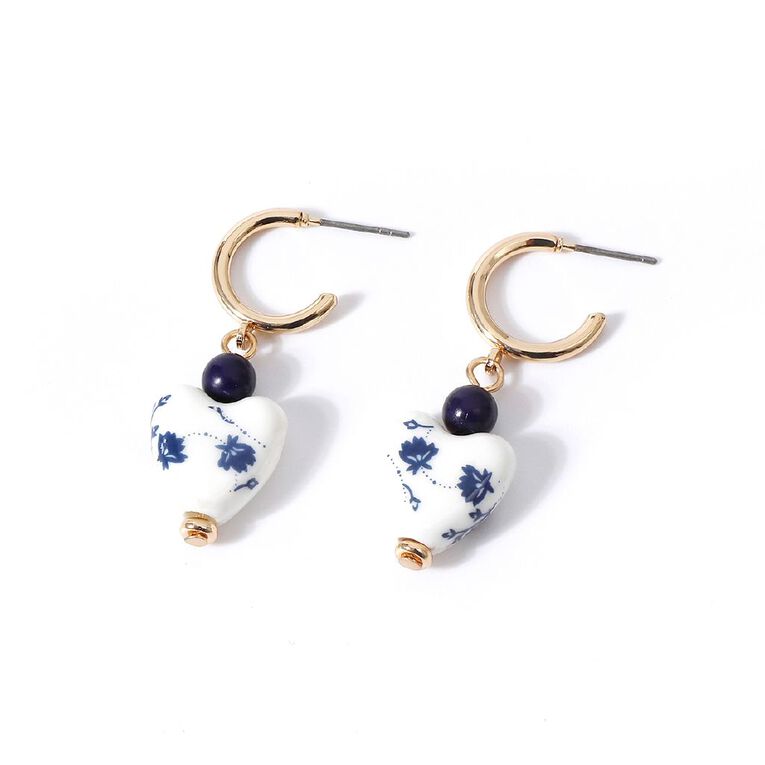 H&H Floral Heart Droplet Earrings, , hi-res