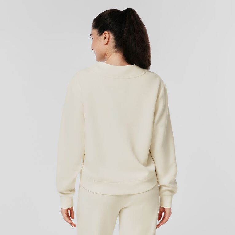 Active Intent Women's Scuba Crew Sweat, Cream, hi-res