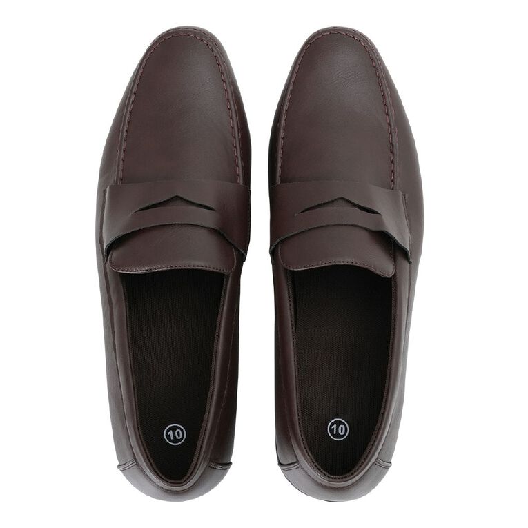 H&H Men's Classic Penny Loafers, Brown, hi-res