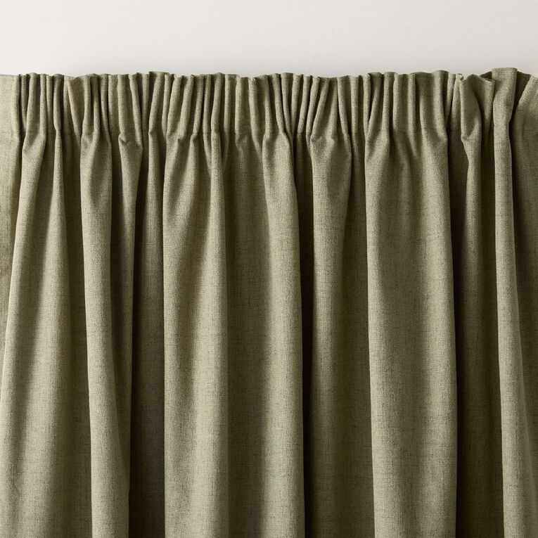 Living & Co Vienna Curtains Green 230-330cm Wide/160cm Drop, , hi-res