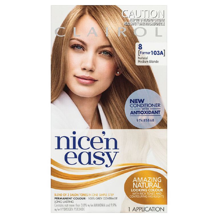 Clairol Nice N Easy Permanent Hair Colour Medium Blonde 8, , hi-res