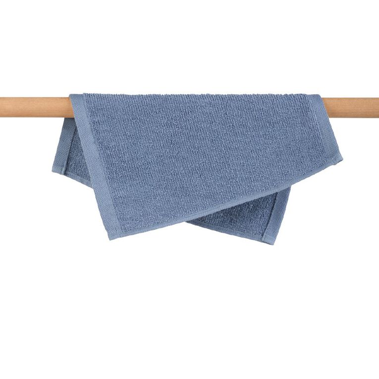 Living & Co Everyday Face Towel Blue 30cm x 30cm, , hi-res