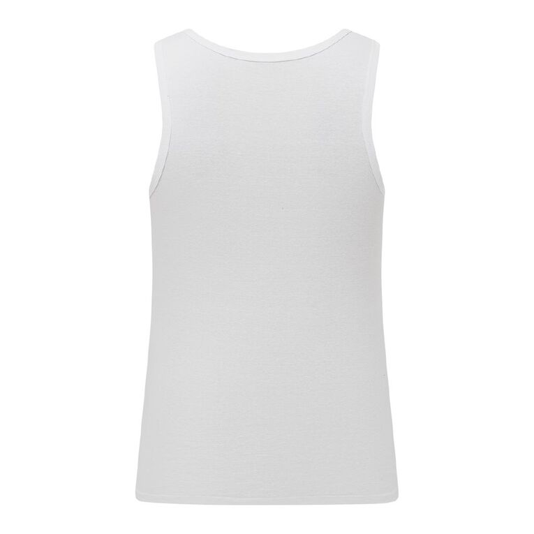 H&H Men's Singlet 2 Pack, White, hi-res