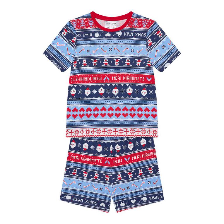 H&H Boys' Family Christmas Pyjama Set, Blue Light, hi-res