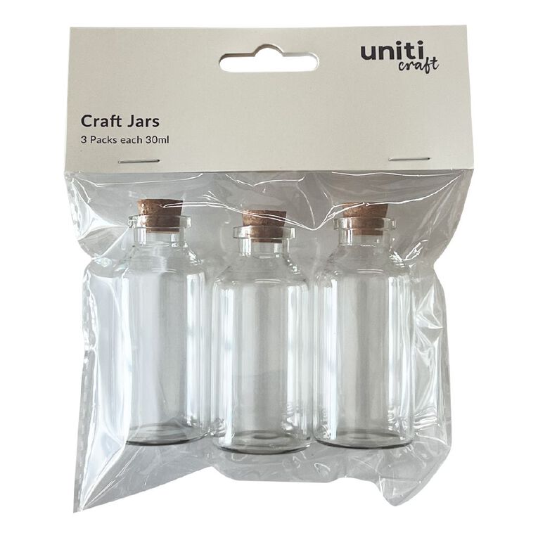 Uniti Mini Craft Jar 30ml Clear 3 Pack, , hi-res