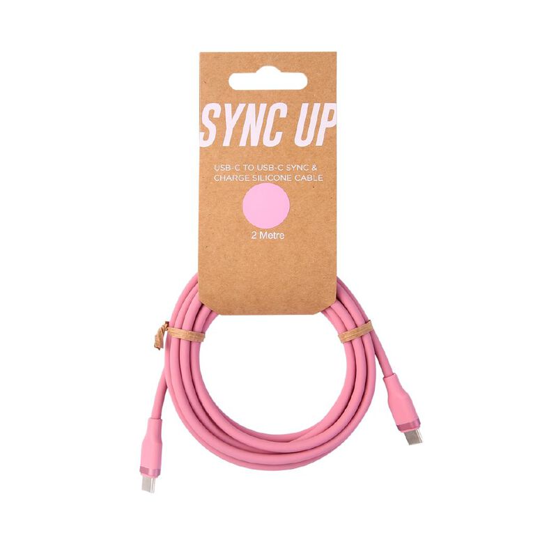 Lifestyles USB-C To USB-C Cable 2M Silicone Dusty Pink, , hi-res