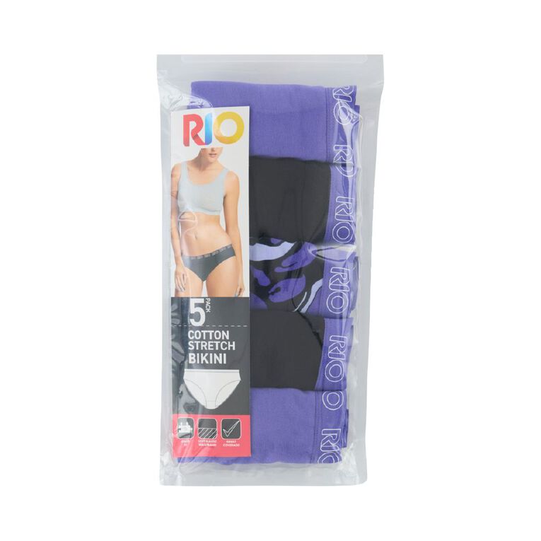Rio Women's Bikini Briefs 5 Pack, Purple Dark, hi-res