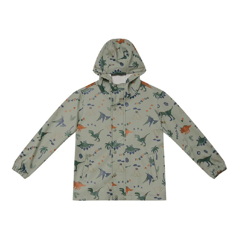 Young Original Waterproof Printed Raincoat, Green Light, hi-res