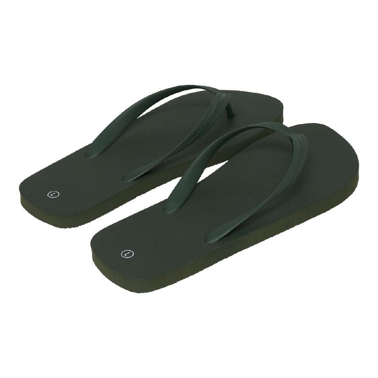 H&H Men's Plain Jandals, Green Dark, hi-res