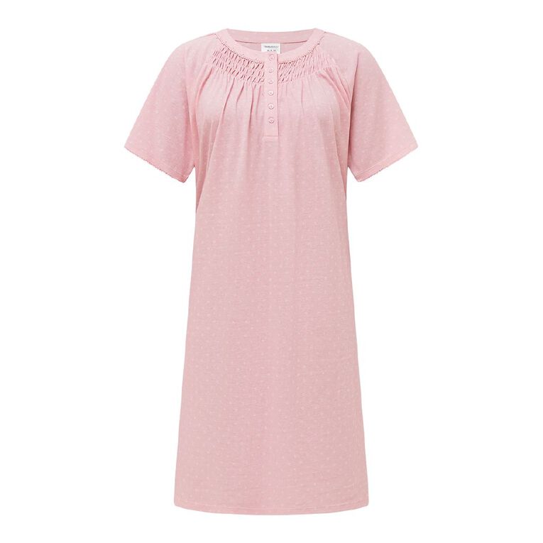 H&H Women's Knit Traditional Nightie, Pink Light, hi-res