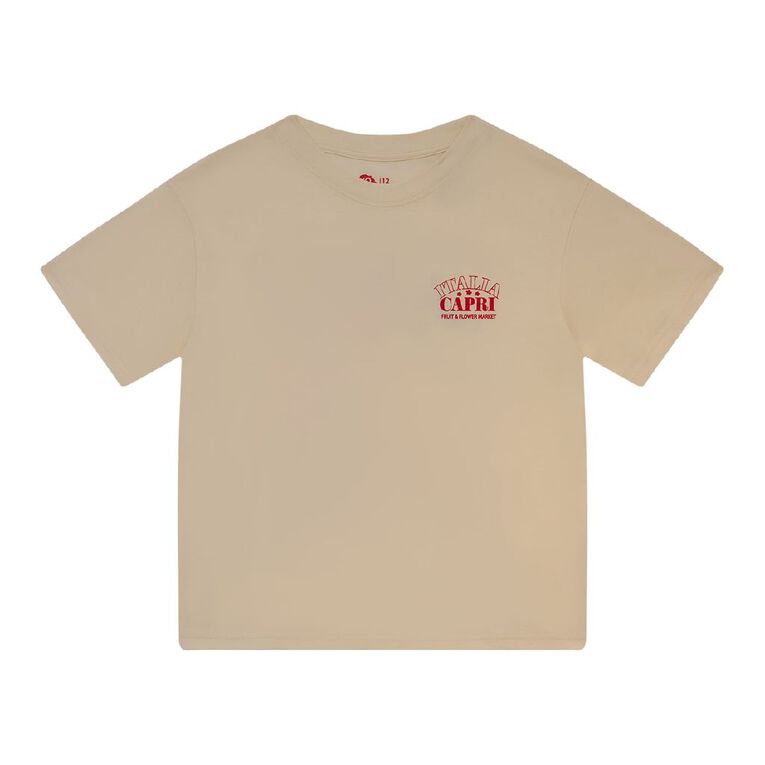 Young Original Short Sleeve Oversized Tee, Cream, hi-res