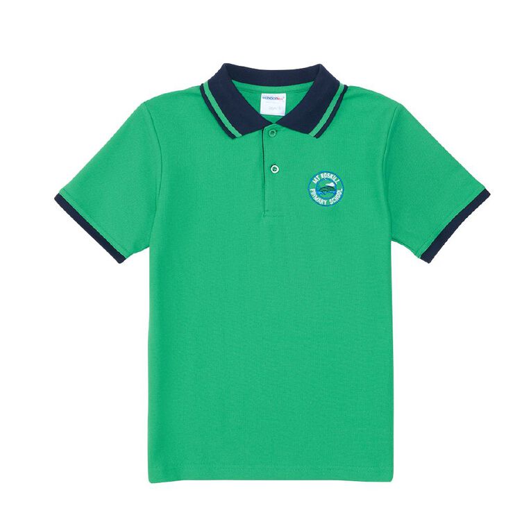Schooltex Mt Roskill Primary Short Sleeve Polo with Embroidery, Emerald, hi-res