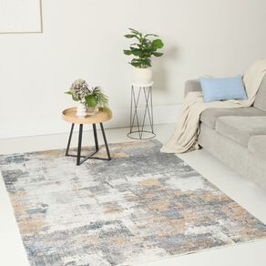 Living & Co Rug Poly Print Grey Light 160cm x 230cm