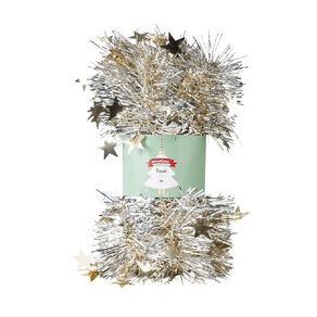 Wonderland Fun Festive Star Tinsel Assorted 4m