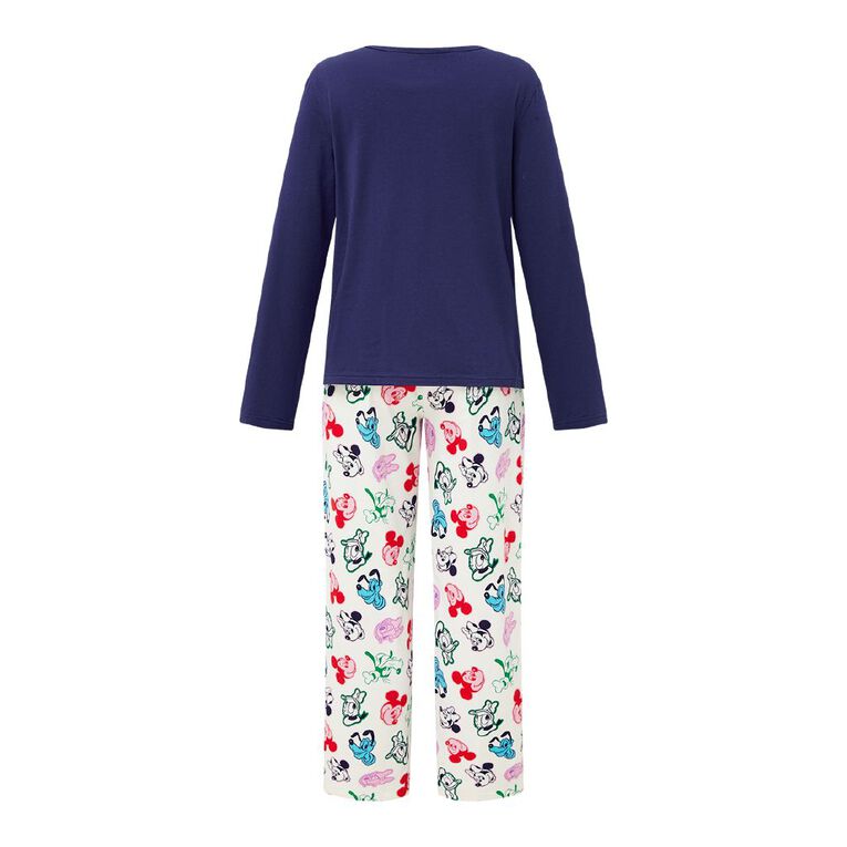 Mickey Mouse Women's Knit Flannel Pyjama Set, Blue, hi-res