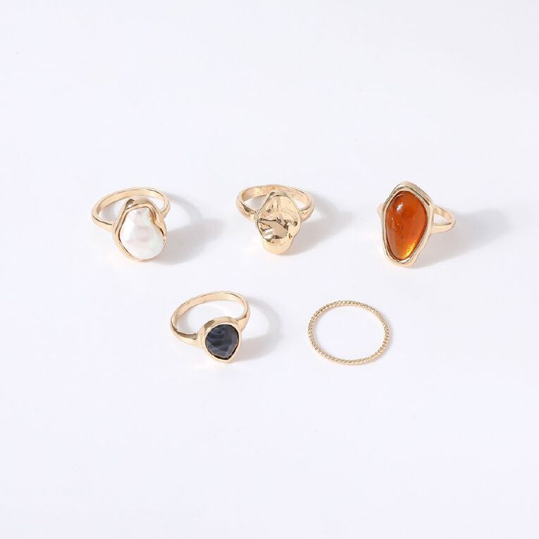 H&H Pearl Stone Ring Set, , hi-res