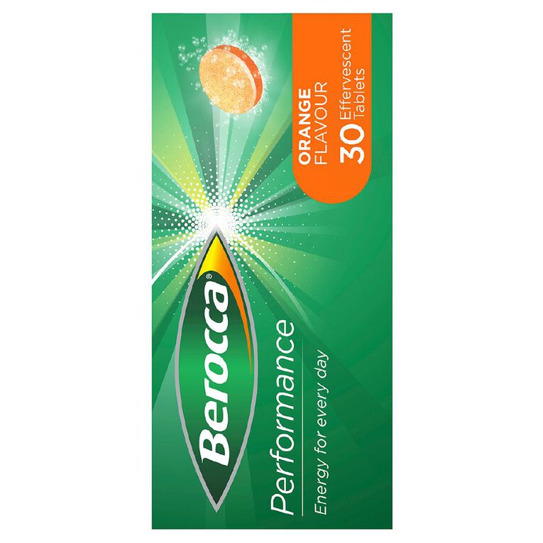 Berocca Energy Vitamin B & C Orange Flavour Effervescent Tablets 30 Pack, , hi-res