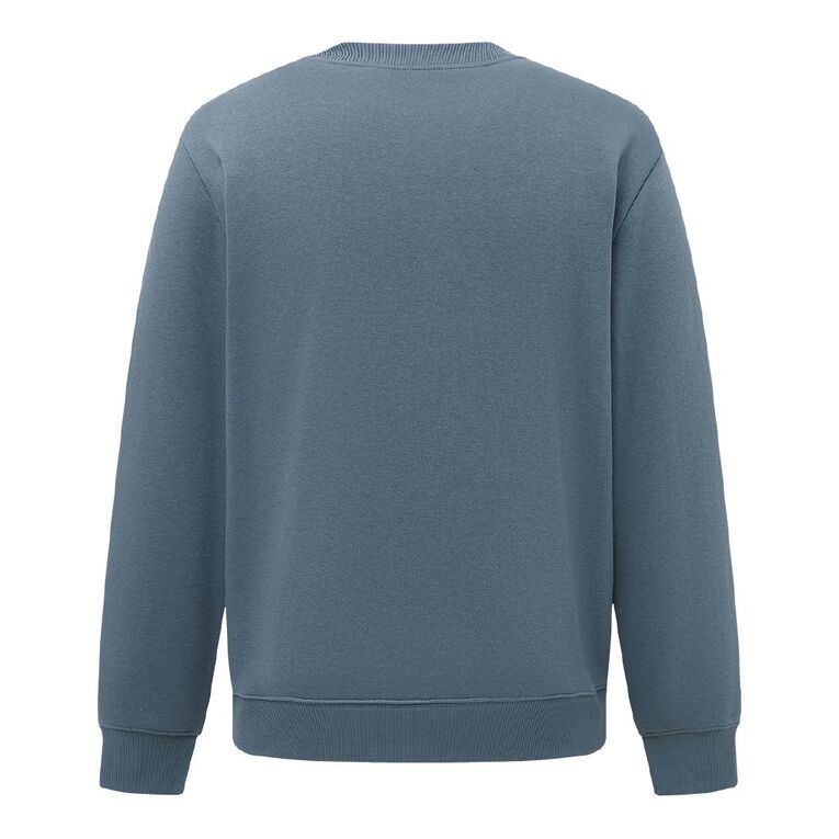 H&H Men's Plain Crew Sweatshirt, Blue Dark, hi-res