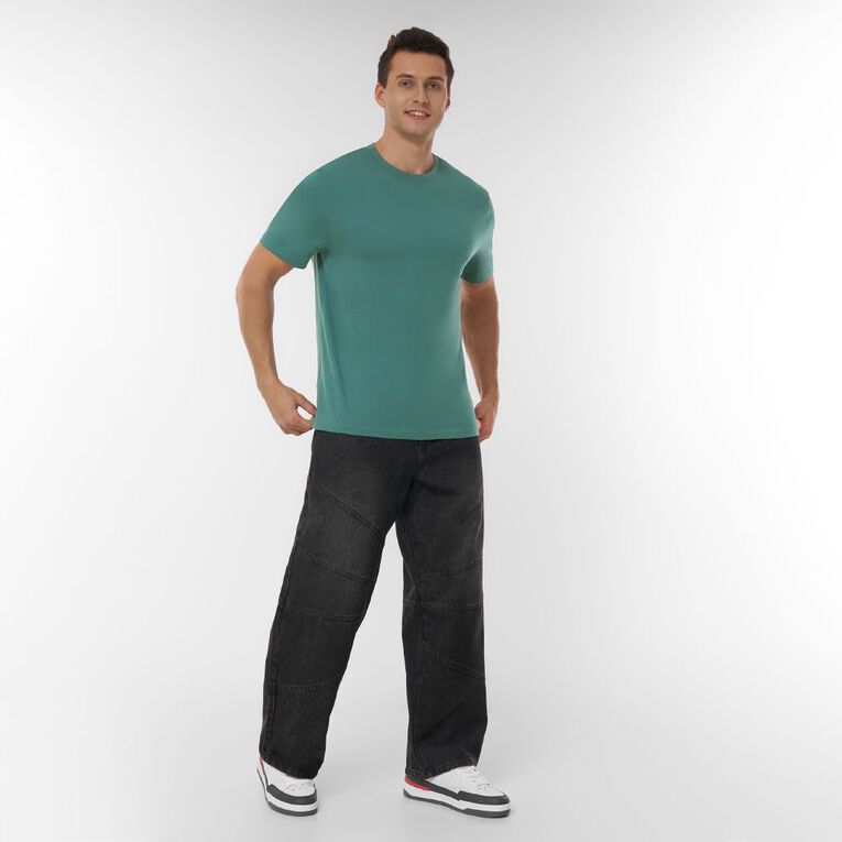 H&H Men's Regular Fit Crew Neck Tee, Green Dark, hi-res