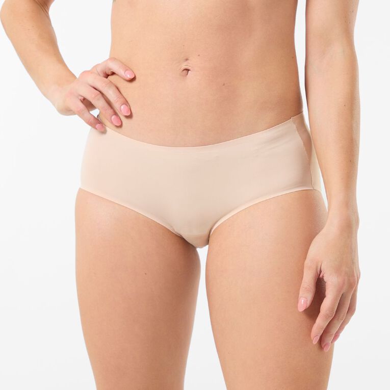 H&H Women's Micro No Show Boyleg Briefs, Cream, hi-res