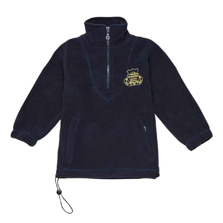 Schooltex Ohakune Polar Fleece Top with Embroidery, Navy, hi-res