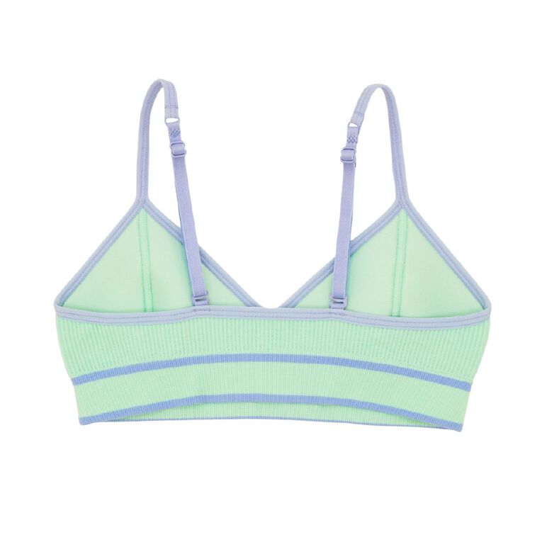 Tradie Girls' Seamfree Convertible Crop, Mint, hi-res