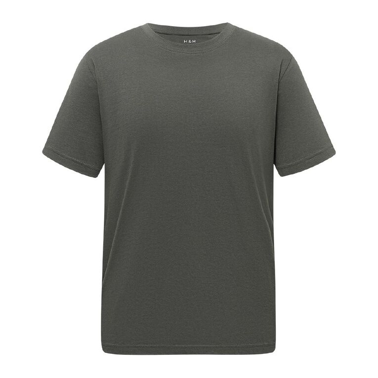 H&H Men's Regular Fit Plain Tee, Grey Dark DarkShadow, hi-res