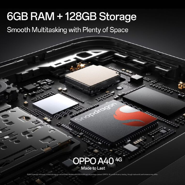 OPPO A40 4G with One NZ Prepay Sim Black, , hi-res