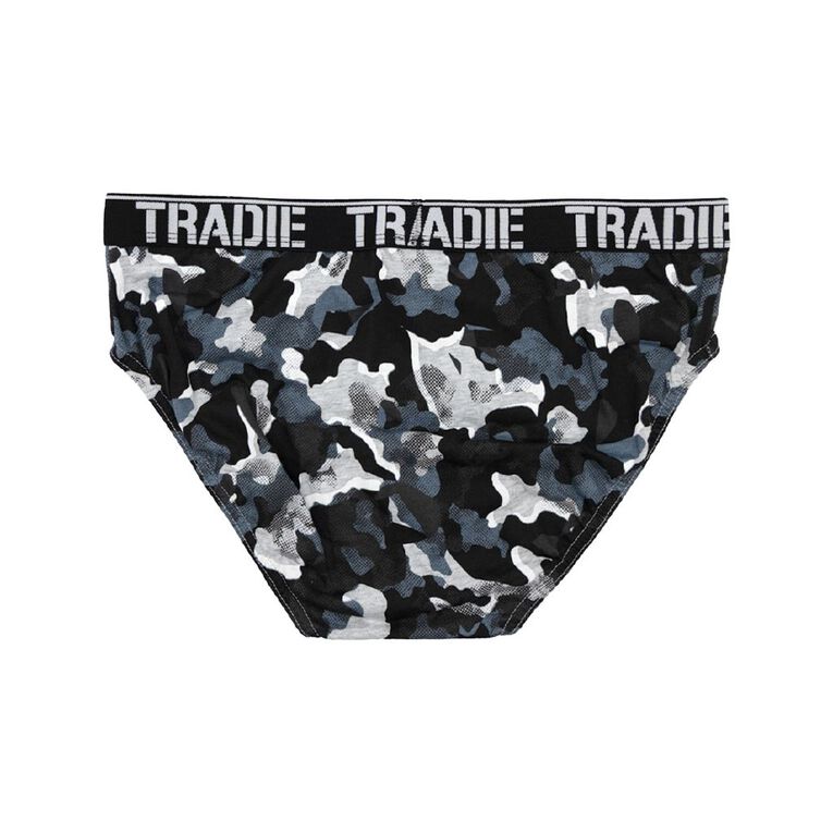 Tradie Men's Briefs 4 Pack, Black/Grey, hi-res